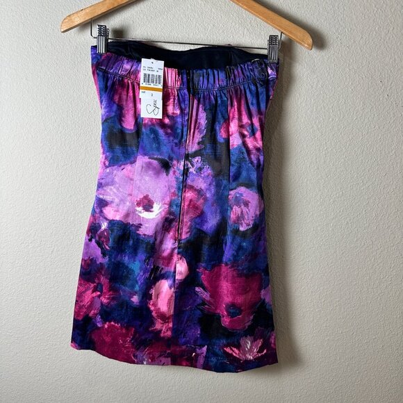 NWT SPEECHLESS FLoral Satiny Strapless Mini Dress Size 3 - Picture 5 of 10